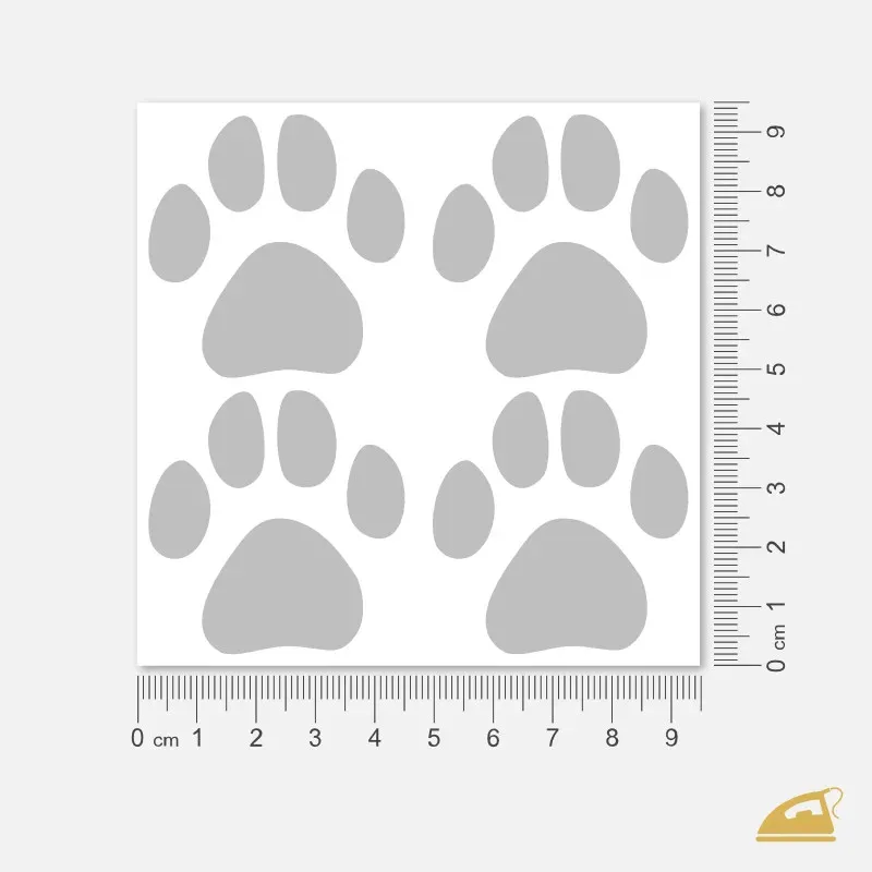 Reflexní psí stopy - velké stopy, 4 ks na archu.
