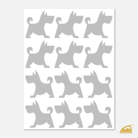 Reflexní nažehlovací obrázky - pejsci malí, siluety.