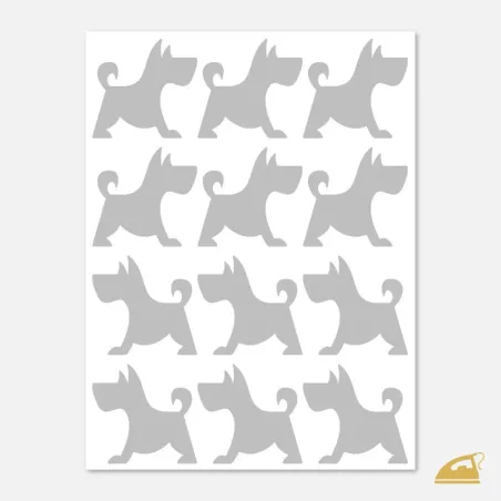 Reflexní nažehlovací obrázky - pejsci malí, siluety.