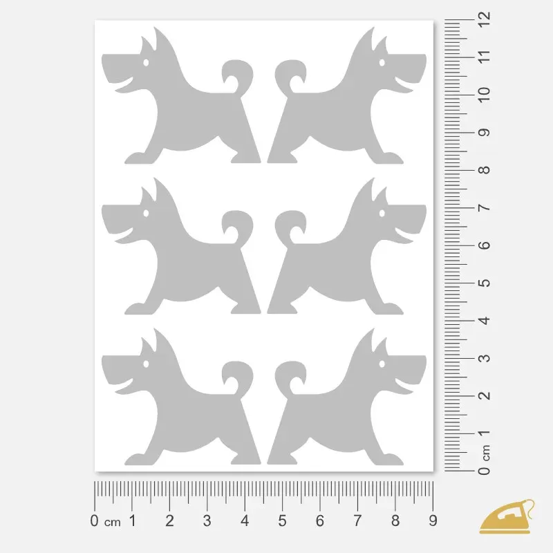 Reflexní nažehlovací obrázky Pejsci 3 páry.