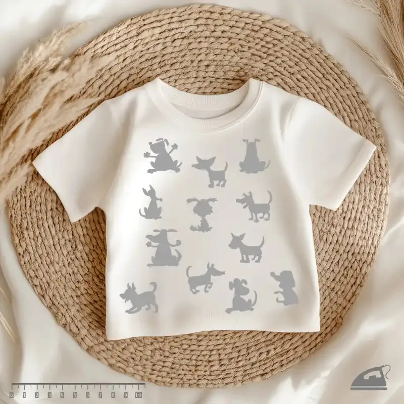 Reflexní potisk, který zvyšuje viditelnost - Psí siluety.