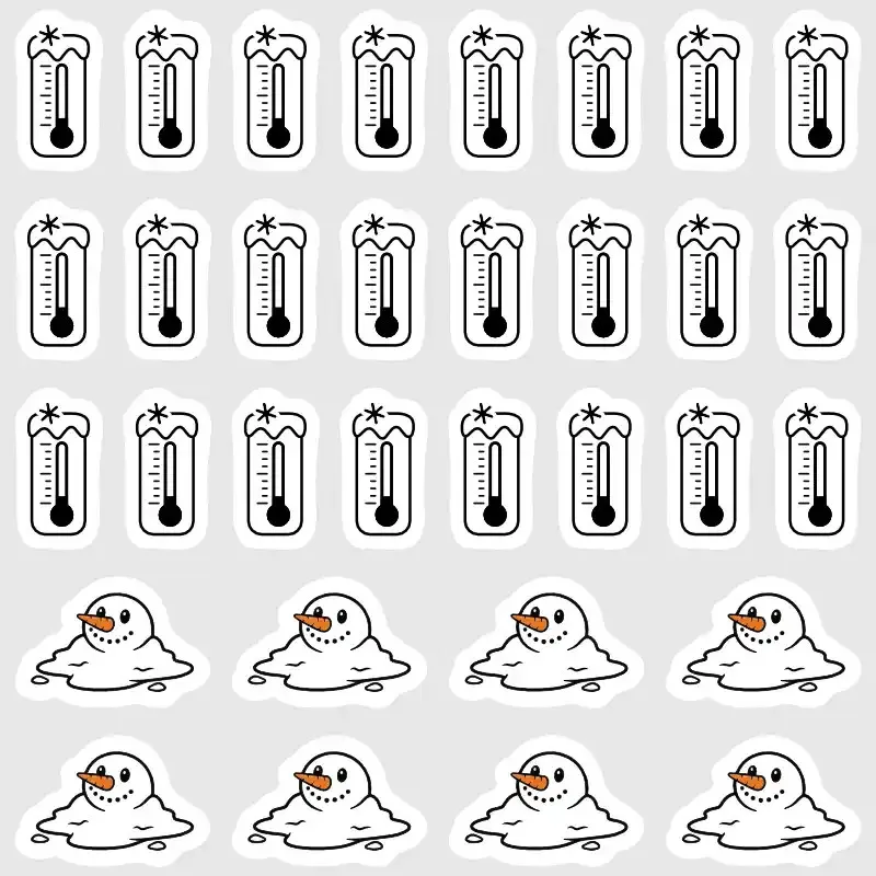 Diářové samolepky mráz a obleva k označení počasí v diáři i deníku.