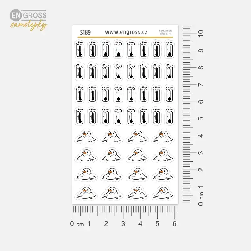 Mráz a obleva - samolepky do diáře z kolekce Počasí.