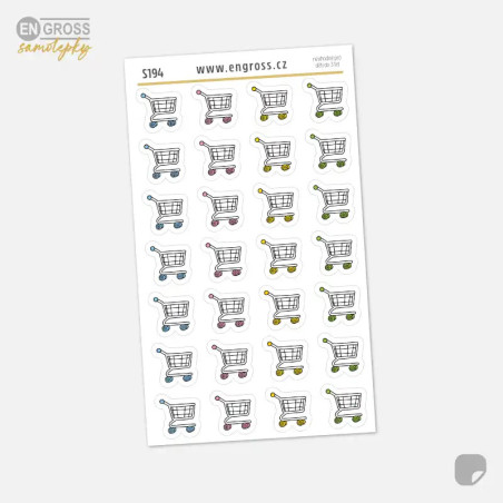 Mini samolepky nákupního košíku pro každý diář.
