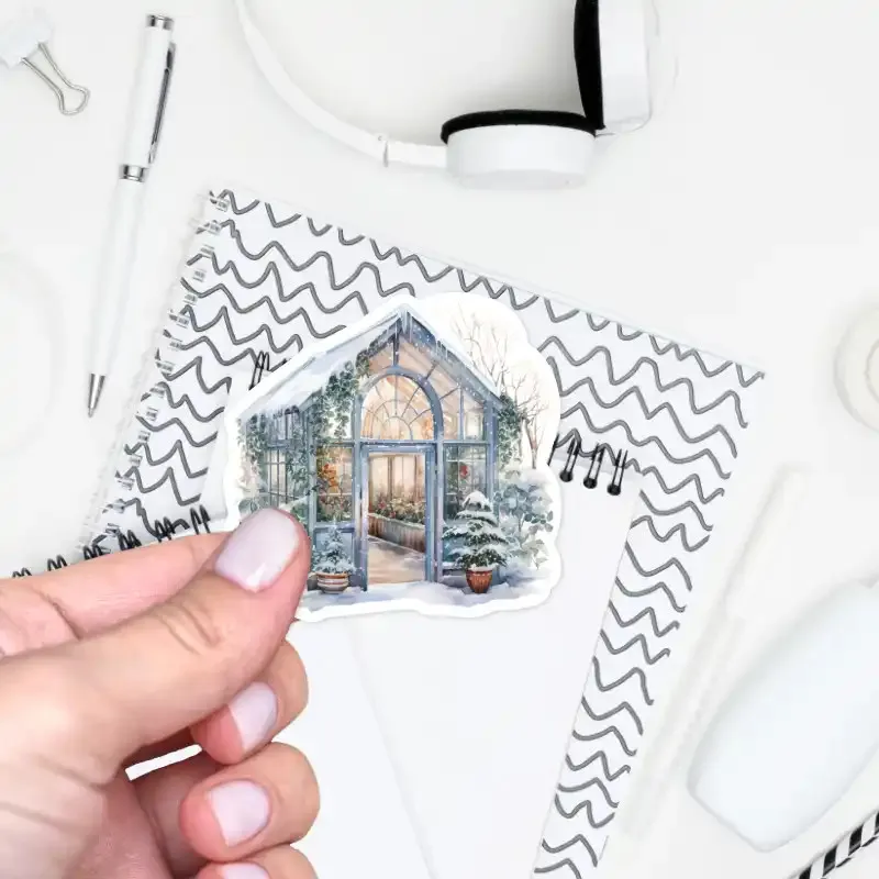 Samolepky pro diář, scrapbooking - zimní skleník.