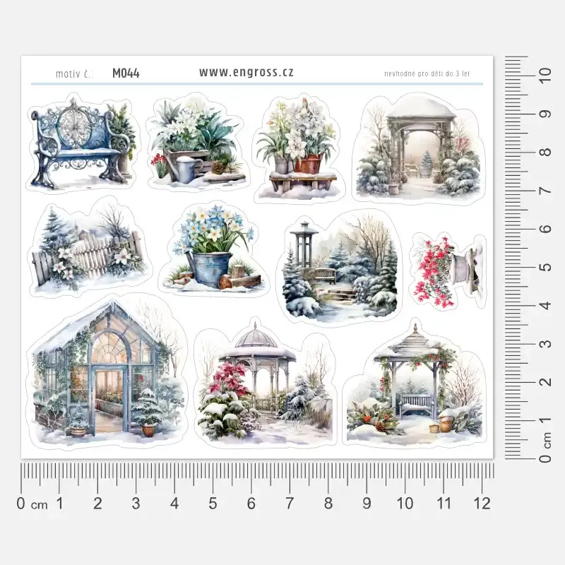 Samolepky pro plánování v diáři - zahrada na přelomu zimy a jara.