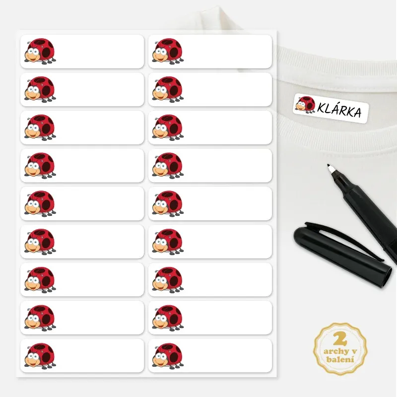 Nažehlovací jmenovky pro školkové děti - Berušky.