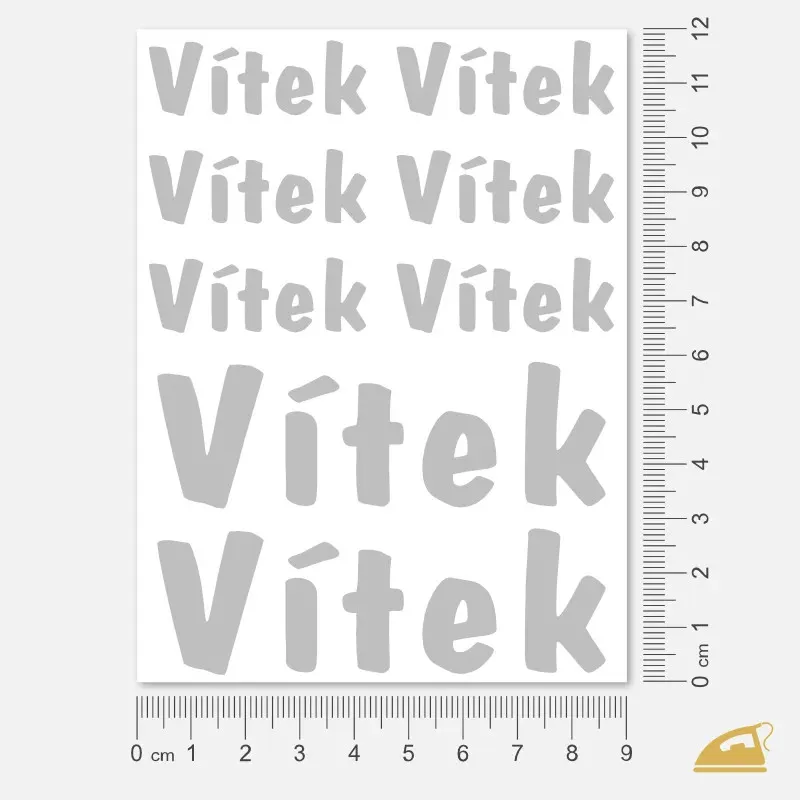 Reflexní nažehlovačky jmen pro děti i dospělé - výroba na zakázku.