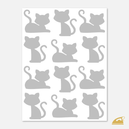 Reflexní nažehlovačky pro děti i dospělé - kočky siluety.