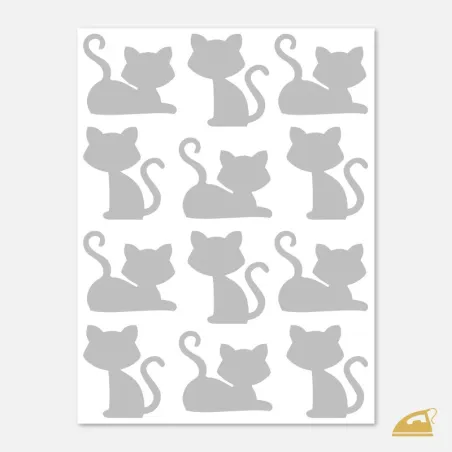 Reflexní nažehlovačky pro děti i dospělé - kočky siluety.