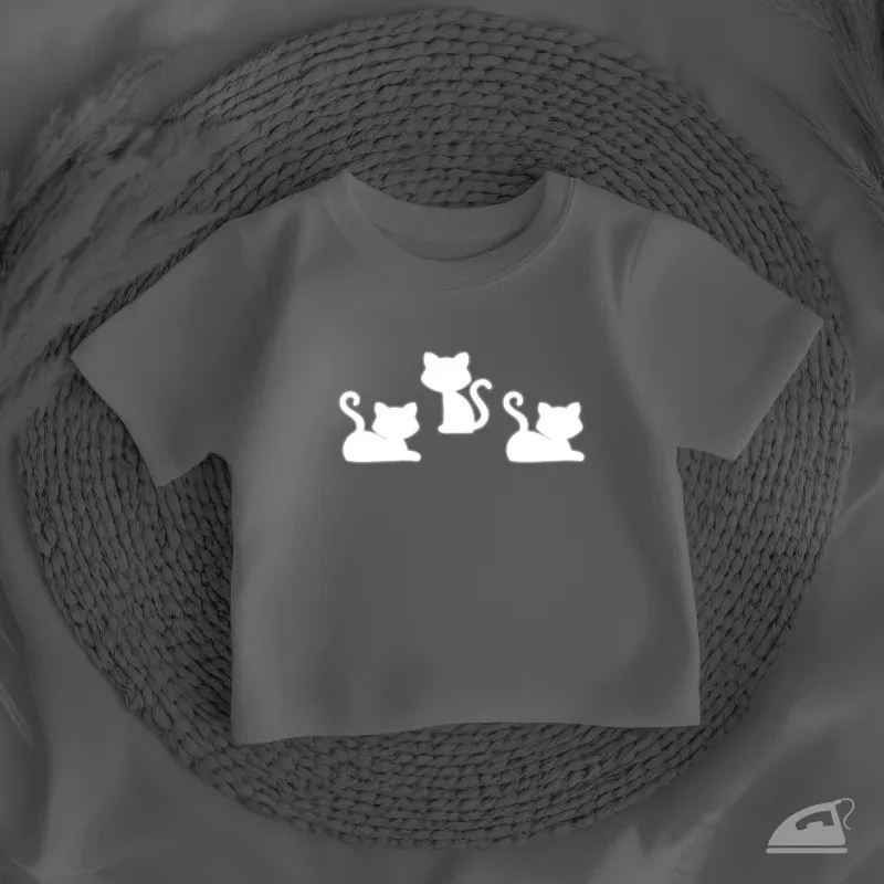 Reflexní nažehlovací obrázky k domácímu nažehlení Kočky, siluety.