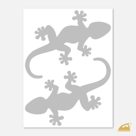 Reflexní nažehlovací obrázky na oblečení - velké ještěrky.