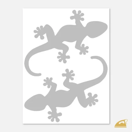 Reflexní nažehlovací obrázky na oblečení - velké ještěrky.