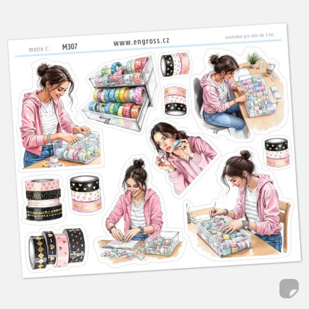 Samolepky pro radost v diáři s úklidem washi pásek.