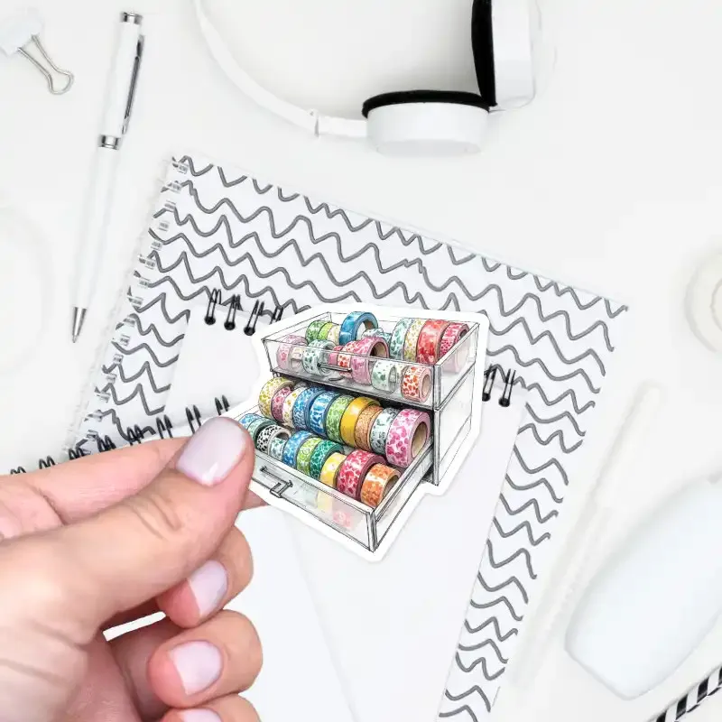 Nálepka do diáře, scrapbooking, journaling - washi pásky v boxu.