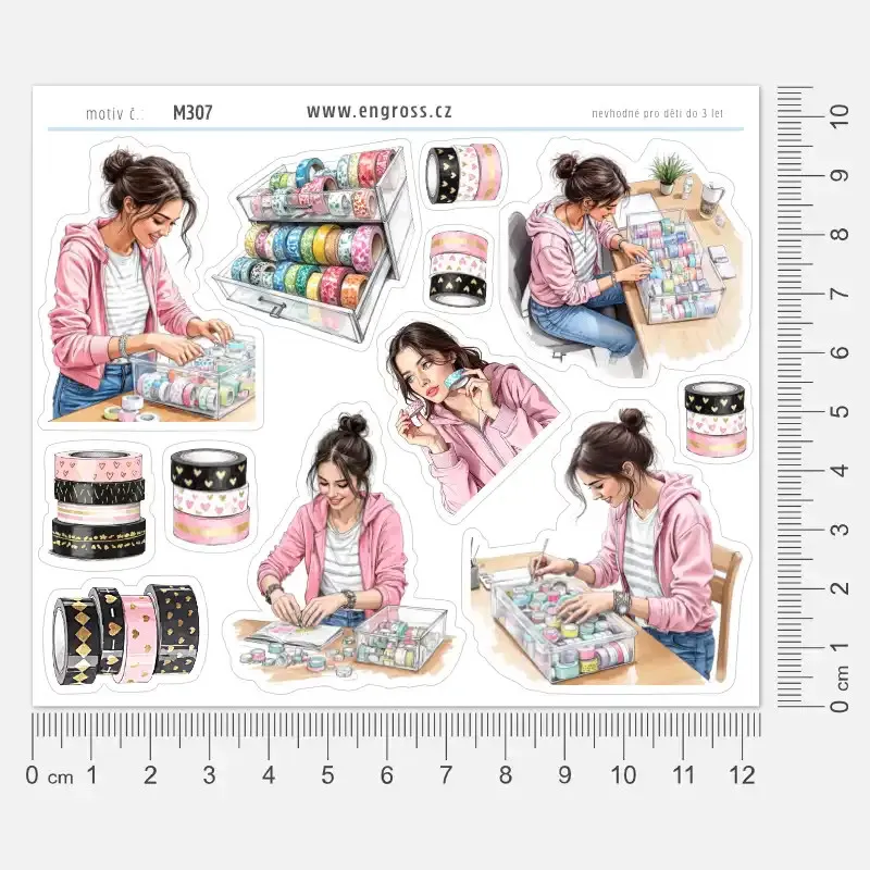 Plánovací samolepky do diáře - úklid sbírky washi pásek.