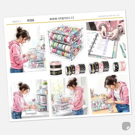 Samolepky pro diář, journaling a scrapbooking - Sbírka Washi pásek.