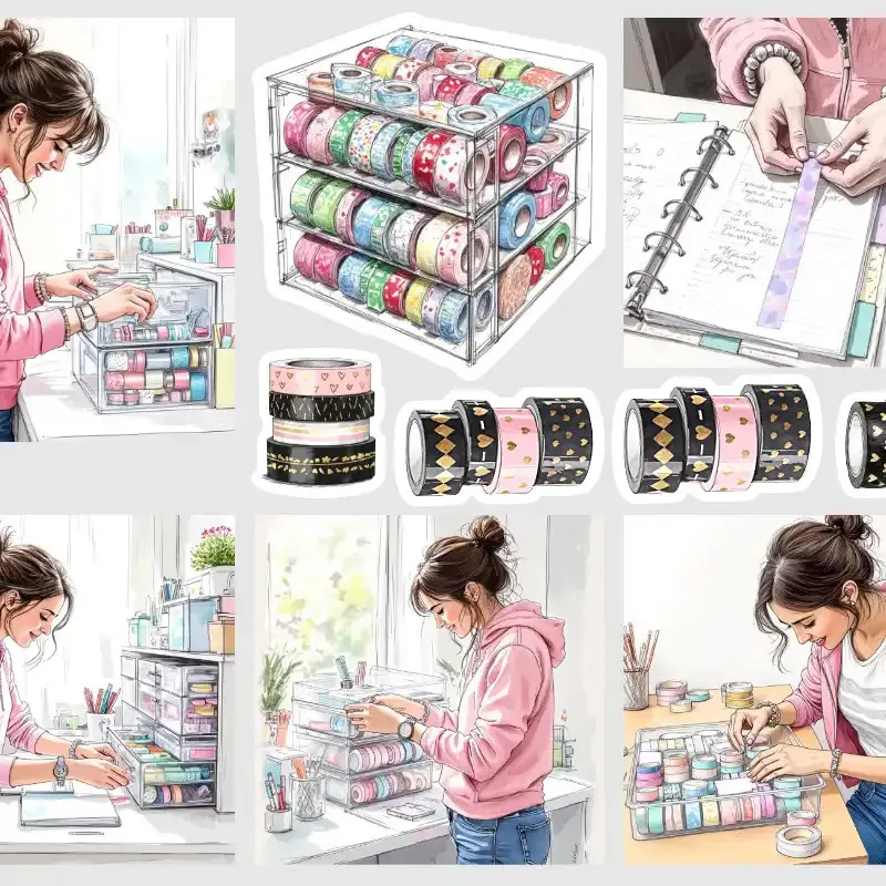 Samolepky pro diáře a plánování Sbírka washi pásek.