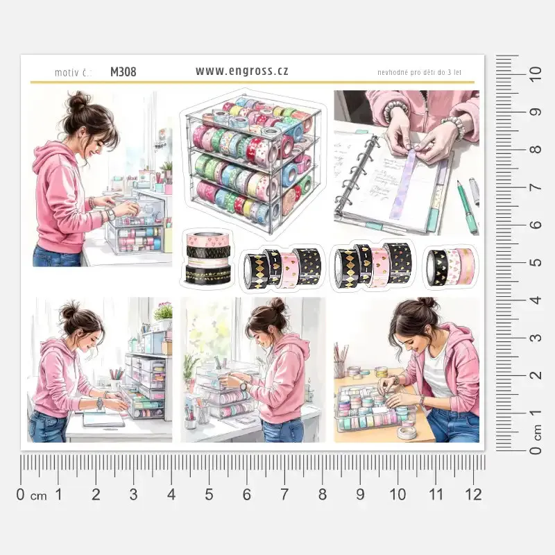 Samolepky pro diář, deník i na scrapbooking - Sbírka washi pásek.