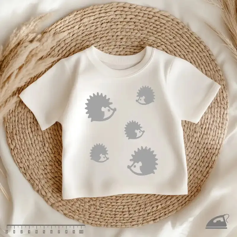 Reflexní nažehlovací potisk k domácímu nažehlení Ježci.