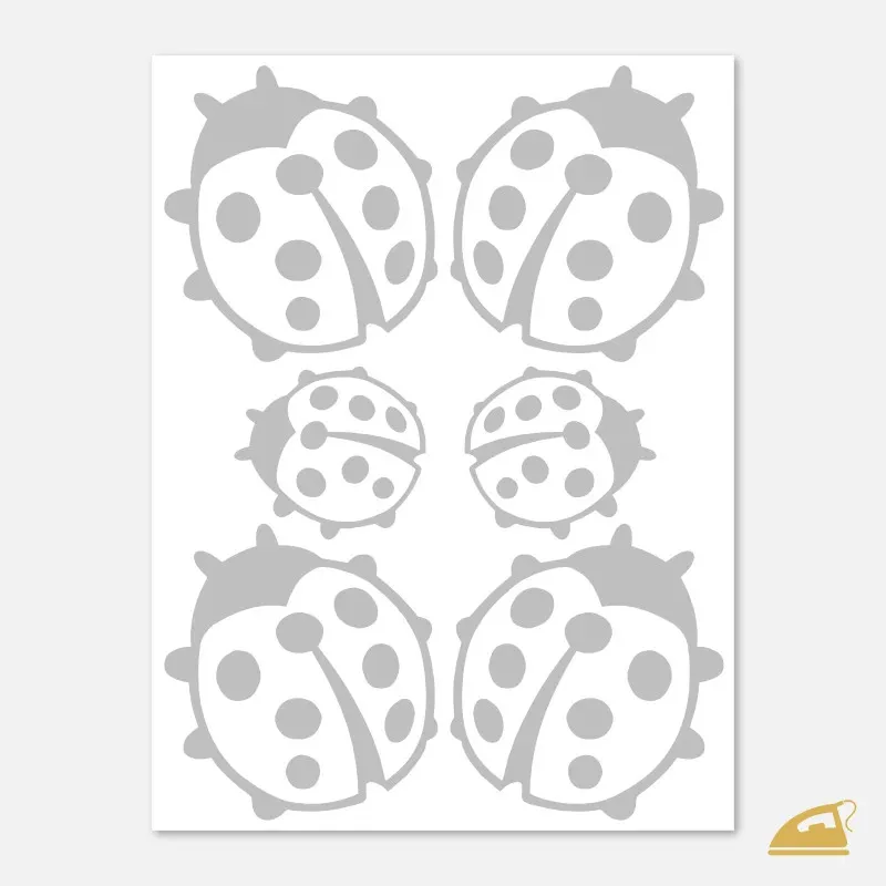 Reflexní nažehlovací obrázky na oblečení pro děti i rodiče - Berušky.