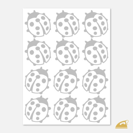 Reflexní nažehlovací obrázky na dětské oblečení - malá beruška 12 ks.