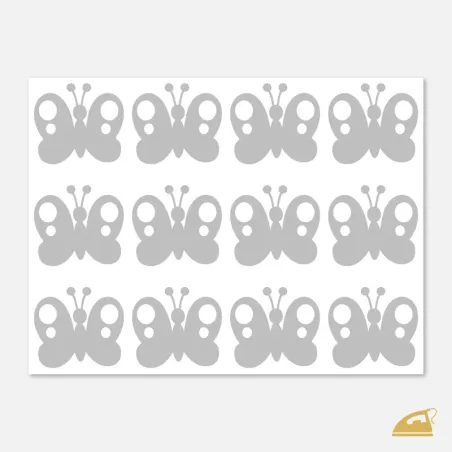 Reflexní nažehlovací obrázky na dětské oblečení - Motýl 12 ks.