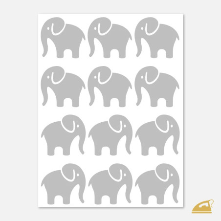 Reflexní nažehlovací potisk pro děti - Slon, 12 ks.