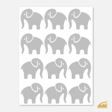 Reflexní nažehlovací potisk pro děti - Slon, 12 ks.
