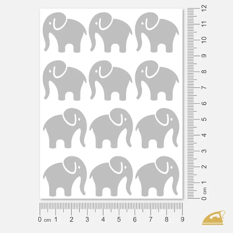 Reflexní nažehlovací obrázky k nažehlení žehličkou - Sloni.
