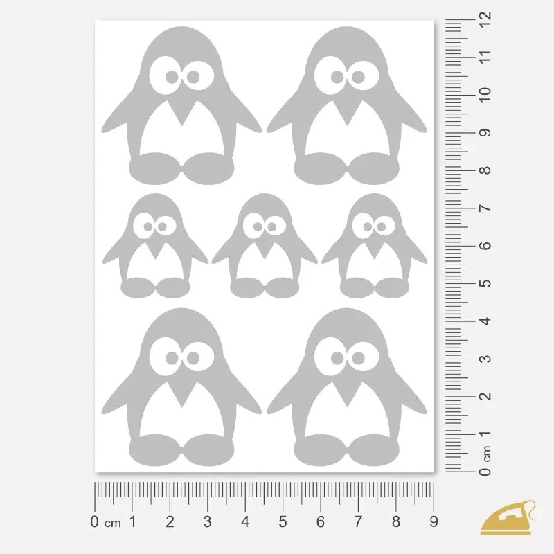 Nažehli si doma reflexní tučňáky na oblečení, bezpečnostní prvek.