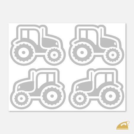 Reflexní nažehlovačky na chlapecké oblečení - velké traktory na archu.