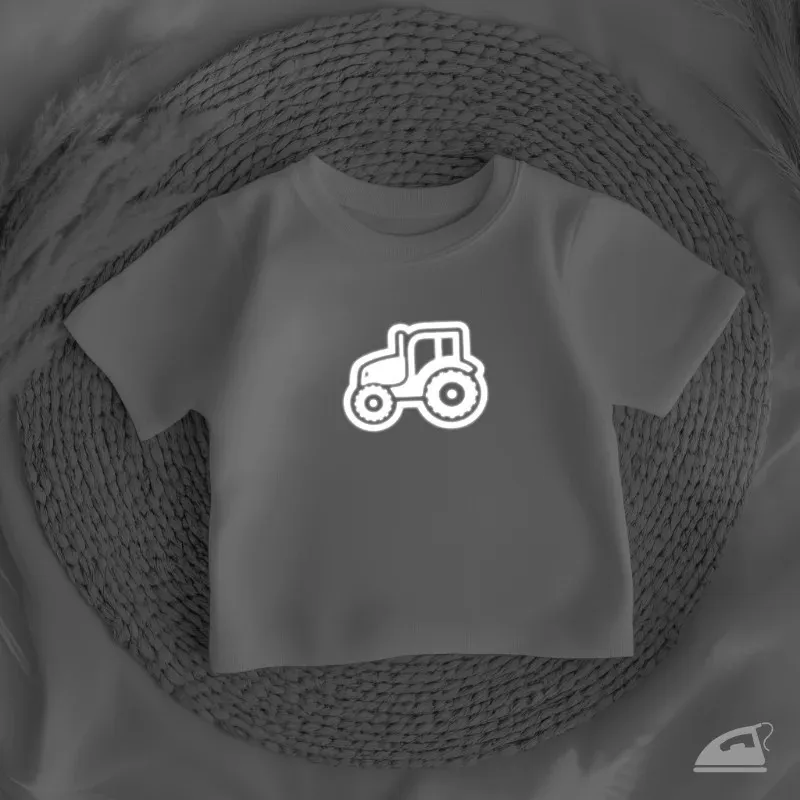 Traktor, reflexní nažehlovací potisk pro rodiče malých chlapců, 4 ks na archu.