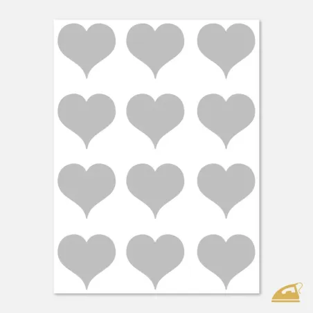 Reflexní nažehlovací obrázky pro děti i dospělé - srdíčko 12 ks.