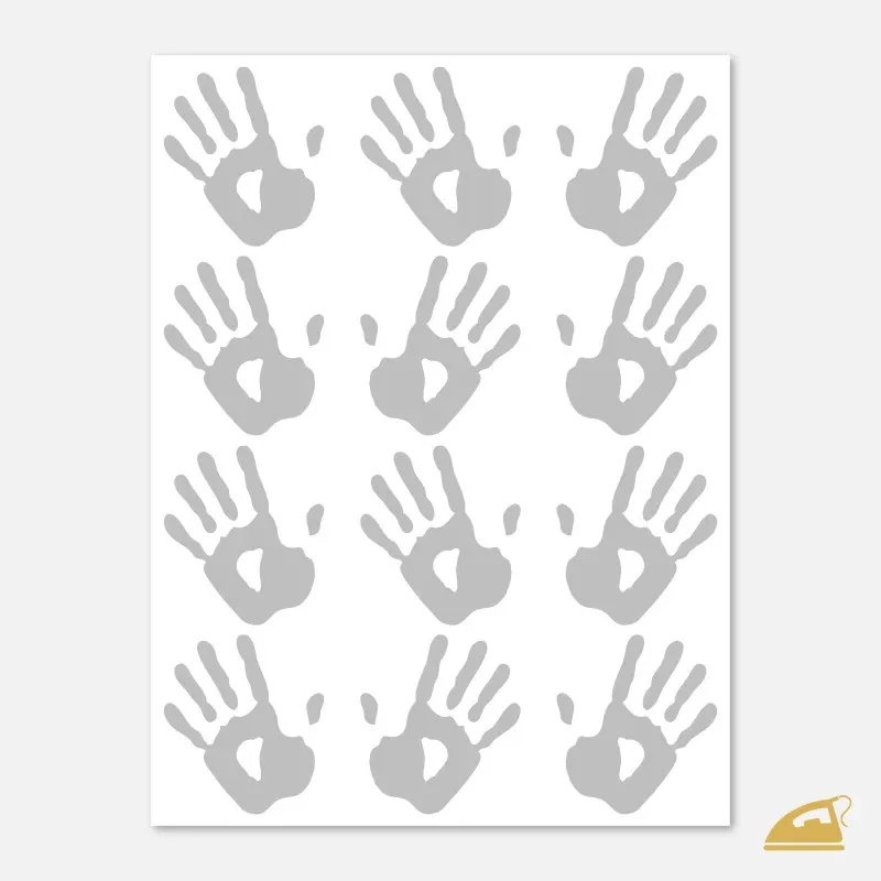 Reflexní nažehlovací potisk pro děti i dospělé - Ruce.
