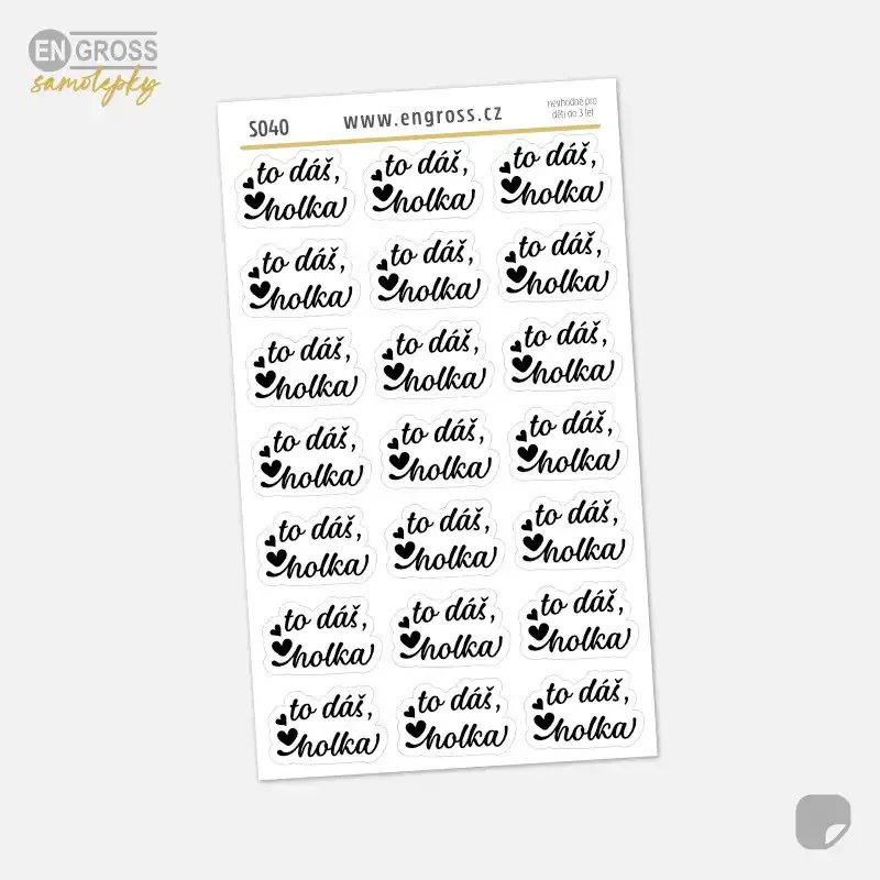 Motivační samolepky do diáře, deníku - To dáš, holka.