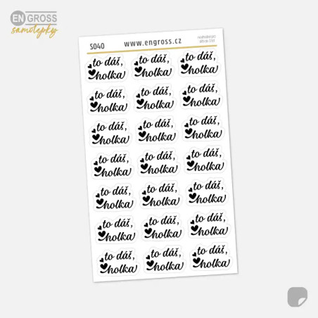 Motivační samolepky do diáře, deníku - To dáš, holka.