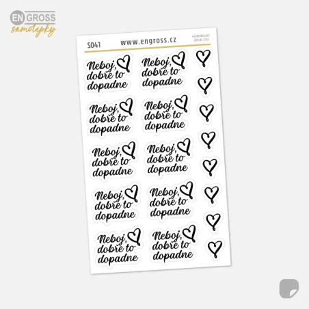 Textové motivační samolepky do diáře - Neboj, dobře to dopadne.