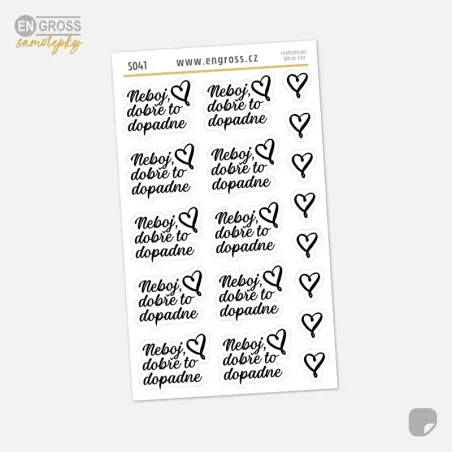 Textové motivační samolepky do diáře - Neboj, dobře to dopadne.