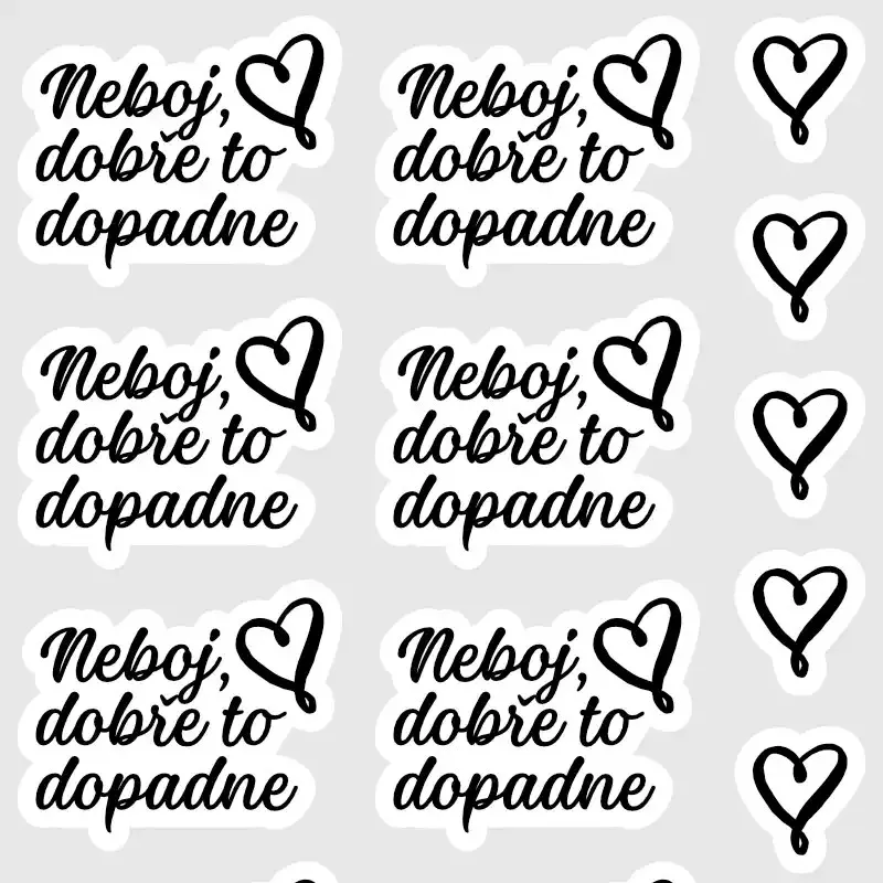 Textové kaligrafické samolepky do diáře - Neboj, dobře to dopadne.