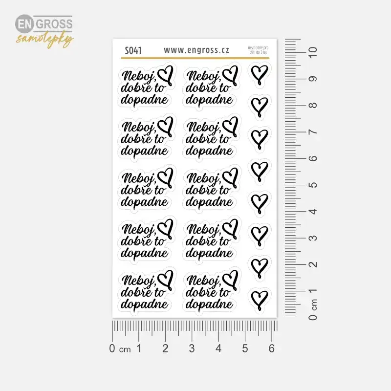 Motivační samolepky pro plánování v diáři, kalendáři - Neboj, dobře to dopadne.