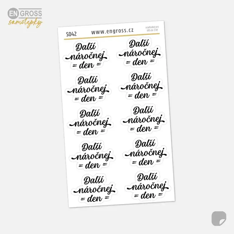 Textové samolepky do diáře, kalendáře - Další náročnej den.