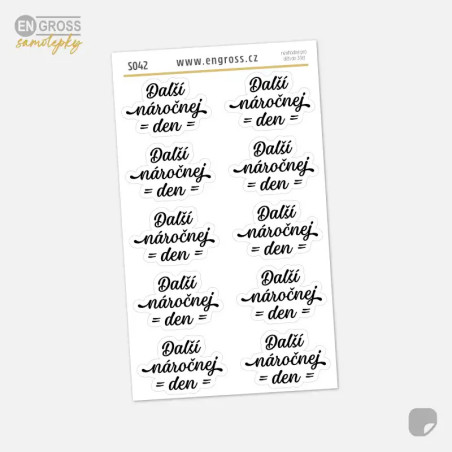 Textové samolepky do diáře, kalendáře - Další náročnej den.