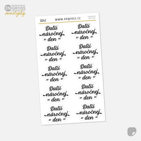 Textové samolepky do diáře, kalendáře - Další náročnej den.