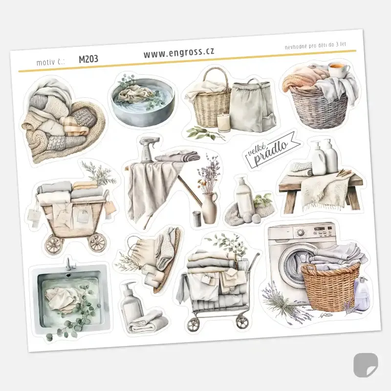 Samolepky do diáře a kalendáře Velké prádlo.