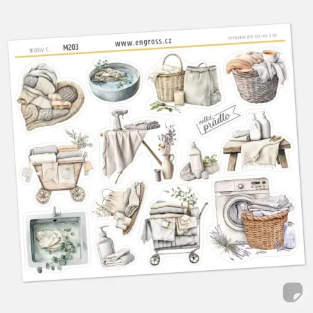 Samolepky do diáře a kalendáře Velké prádlo.