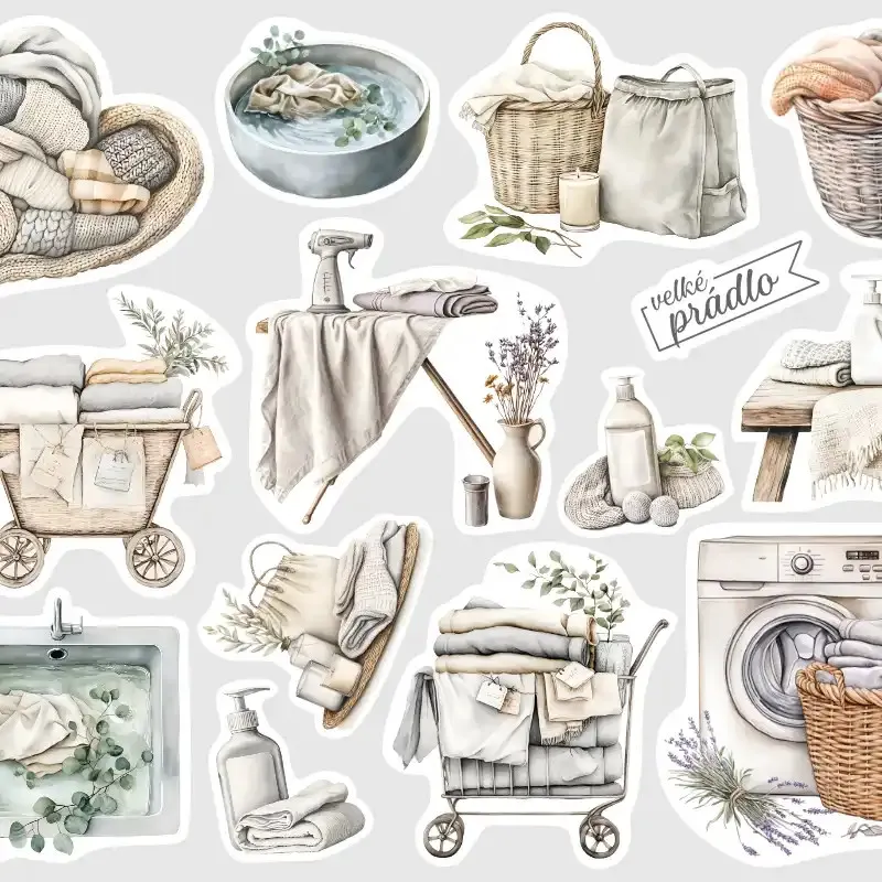 Samolepky pro plánování v diáři - velké prádlo.