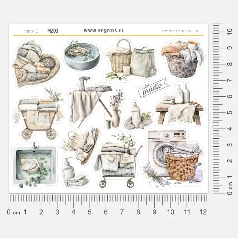 Watercolor samolepky do diáře - Velké prádlo.