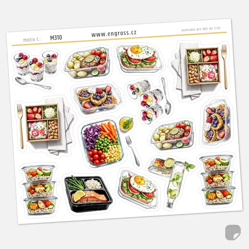 Damolepky do diáře - Jídlo, oděd do krabičky.