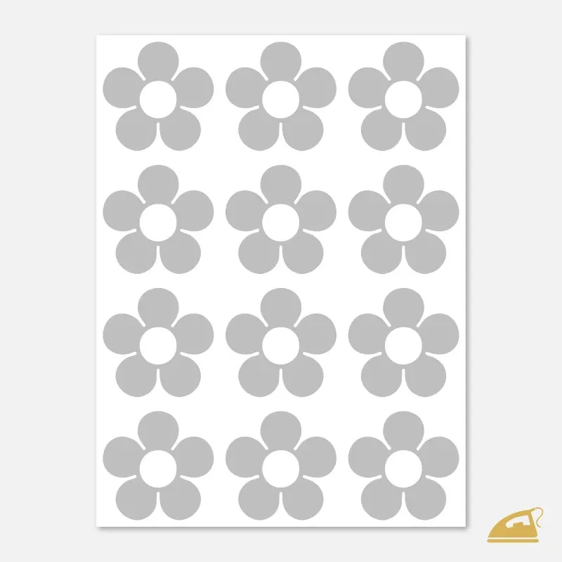 Reflexní nažehlovačky s kytičkou 12 ks.